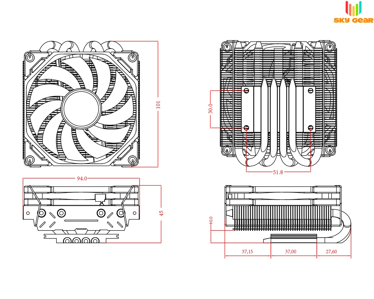 Tản Nhiệt CPU ID Cooling is40x ,Case itx