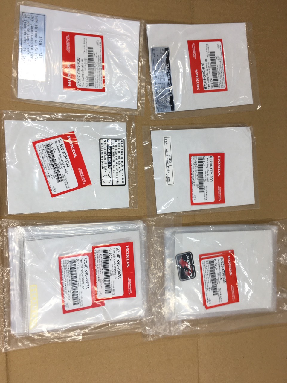 Bộ 6 tem thông số xe dream, wave zx, future 1, wave nhỏ 2 bóng, hàng din honda mới 100%