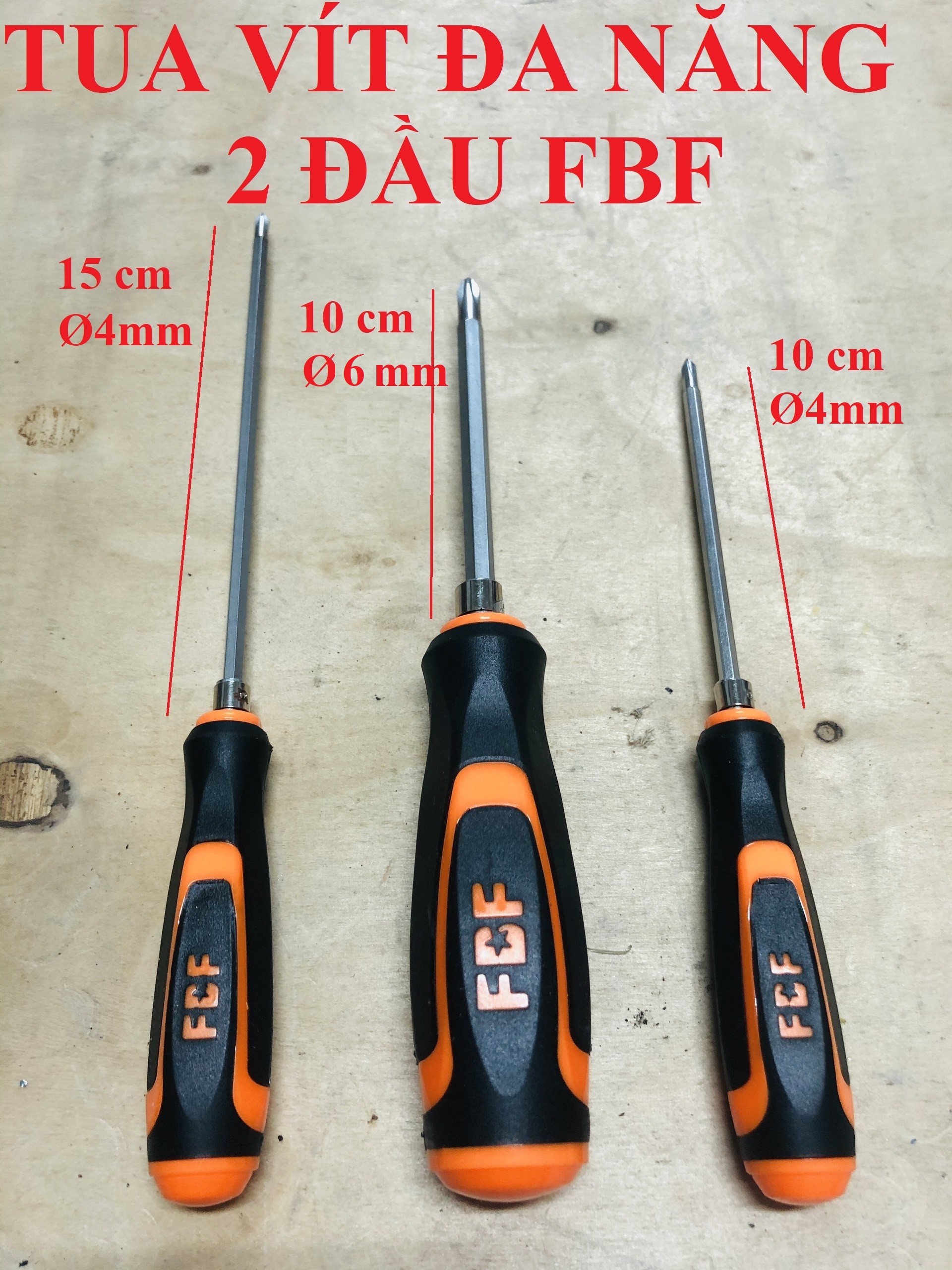 Tua vít đa năng 2 đầu Tô vít dẹt kiêm 4 cạnh FBF