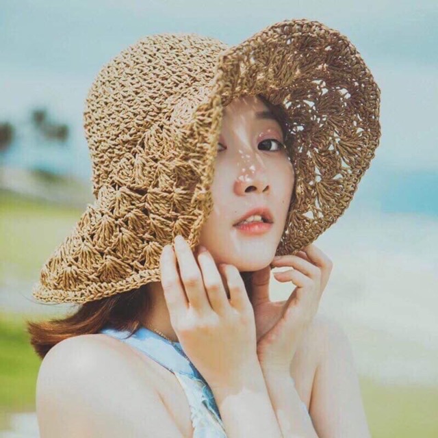 [Mũ cói đi biển - Nón cói mềm ( mũ cói mềm) siêu dễ thương