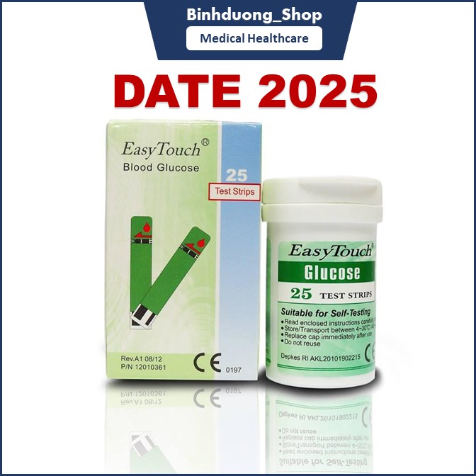 Lọ 25 Que thử đường huyết Glucose dùng cho máy Easy Touch GCU