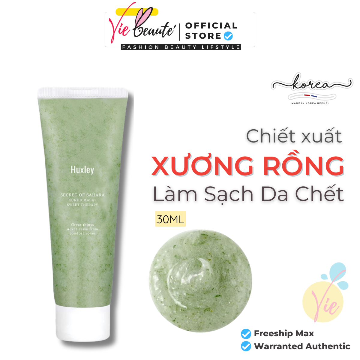 Tẩy tế bào chết Huxley Scrub Mask-Huxley Mặt Nạ Tẩy Tế Bào Chết Sweet Therapy 120g