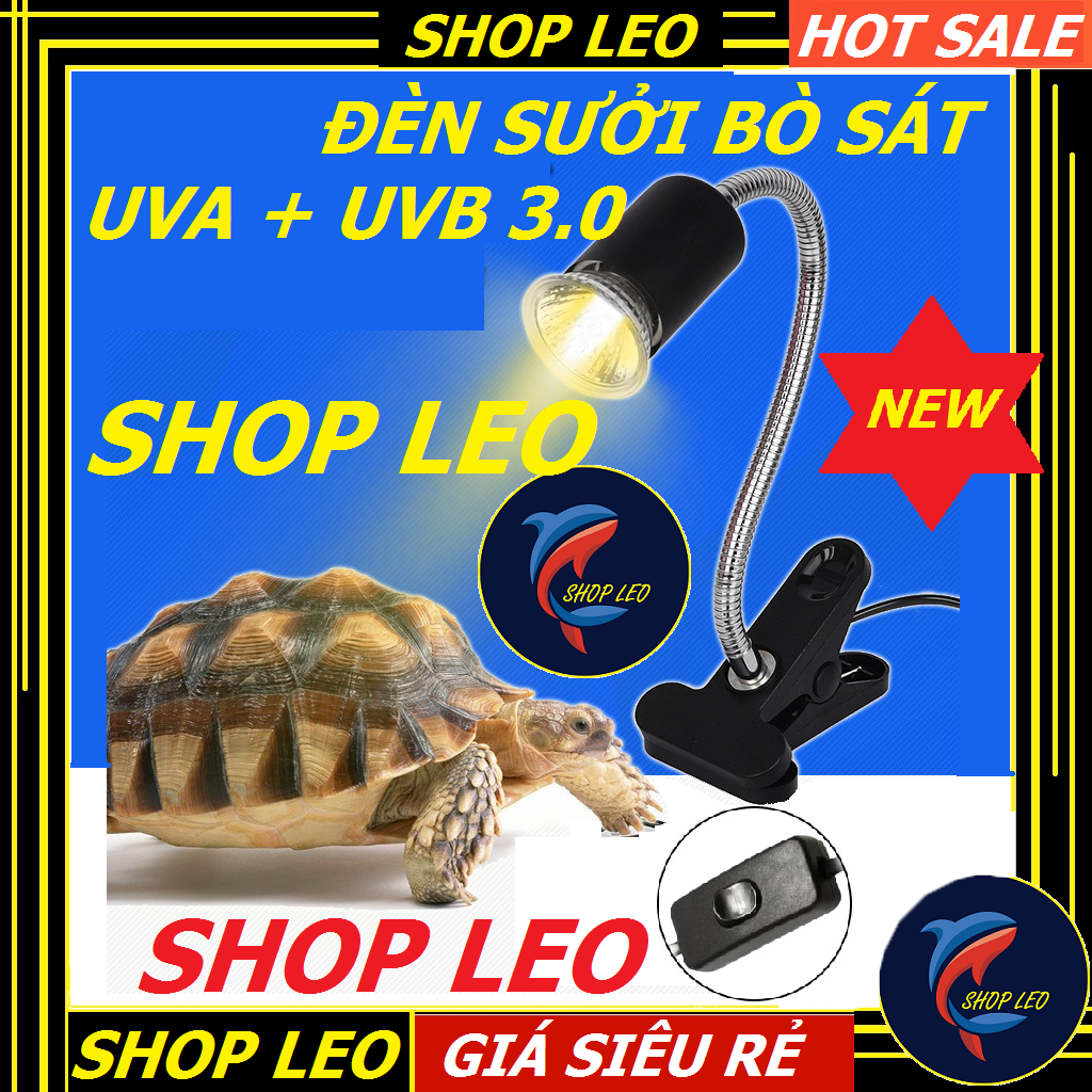 [Hoàn Tiền 10%]Đèn sưởi bò sát UVA+UVB 3.0 - Đèn sưởi kẹp thành bể (công tắc)- sưởi cho rùa và thú cưng - phụ kiện bò sát - shopleo