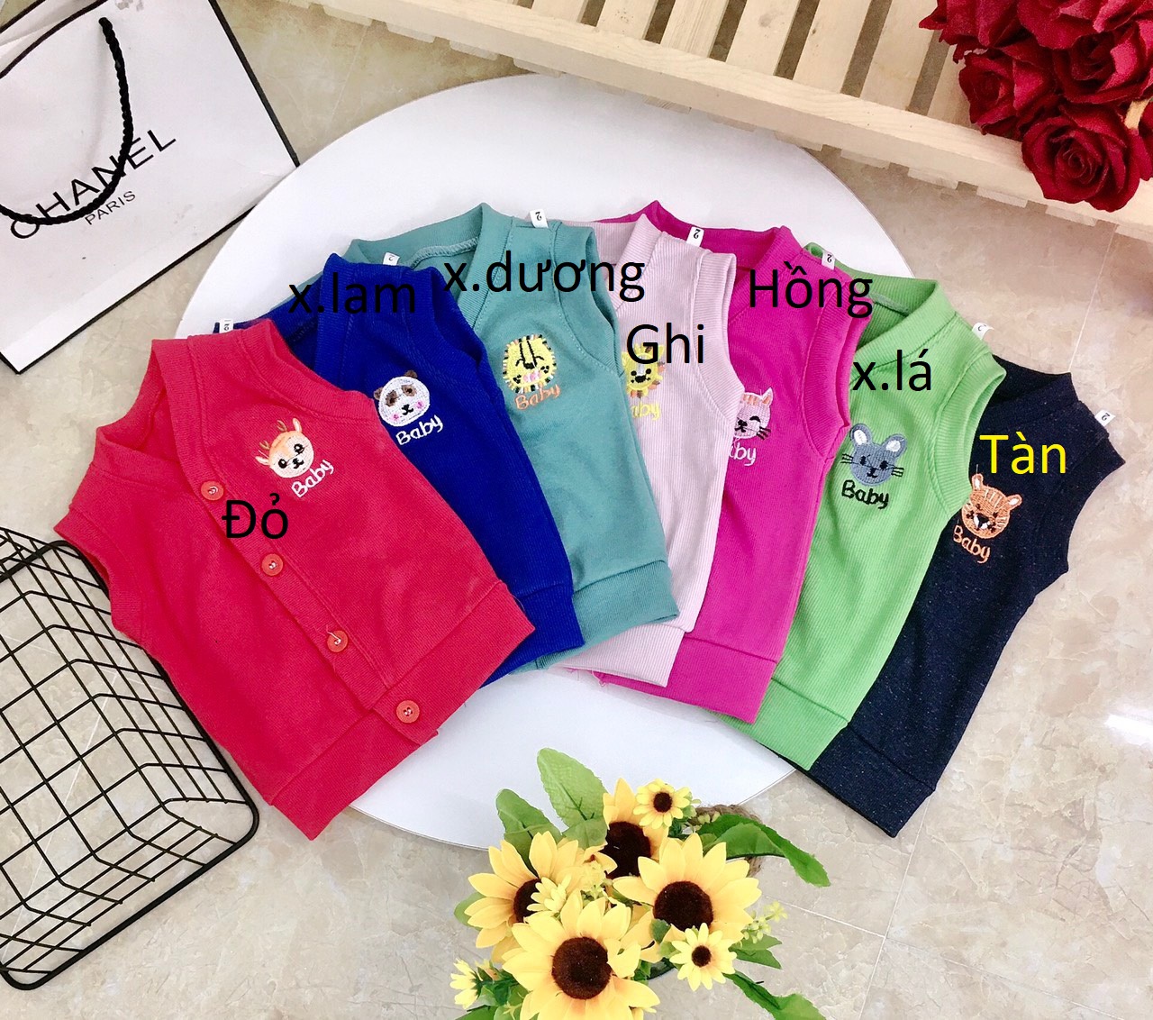 Áo gile sợi tăm cho bé từ 8-18kg