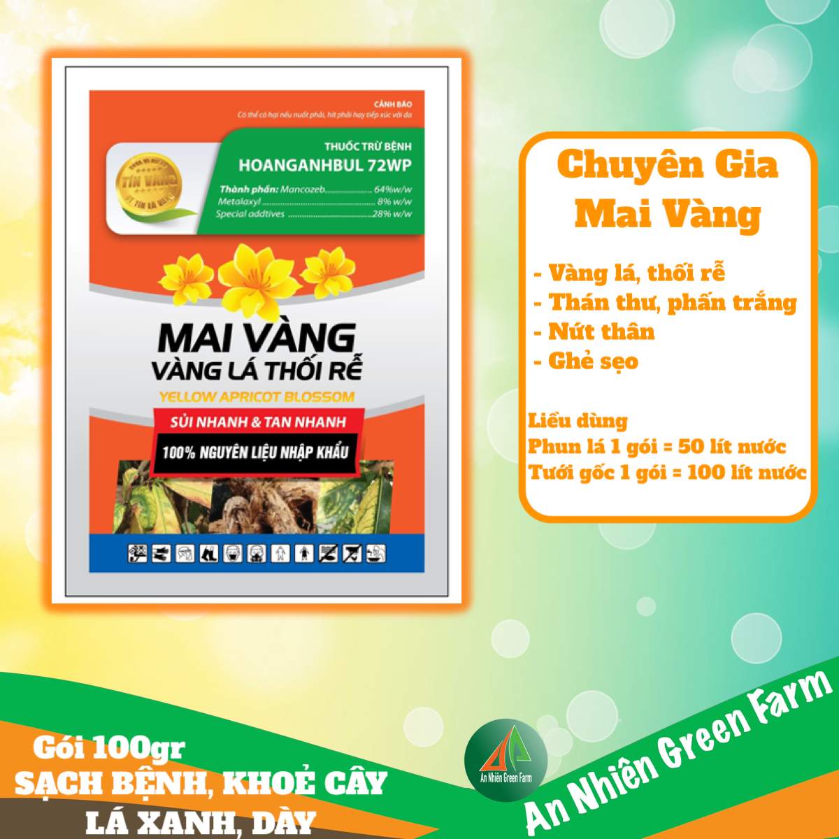 Mai Vàng Vàng Lá Thối Rễ [xanh] 100gr