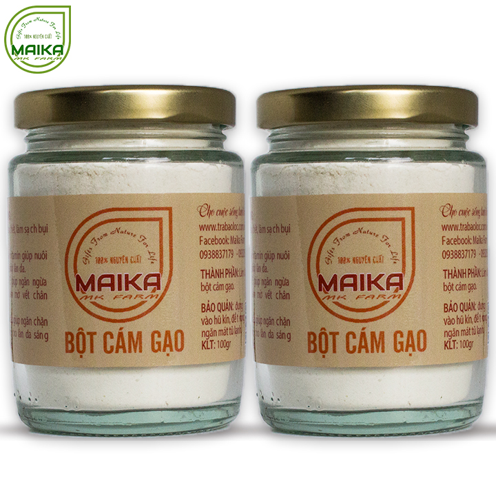 Combo 2 Bột Cám Gạo Nguyên Chất MK Farm (100g/hũ)