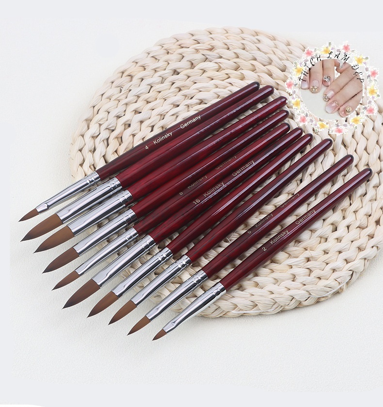 Cọ Đắp Bột Nail Size 16 Cán Gỗ Kolinsky Germany