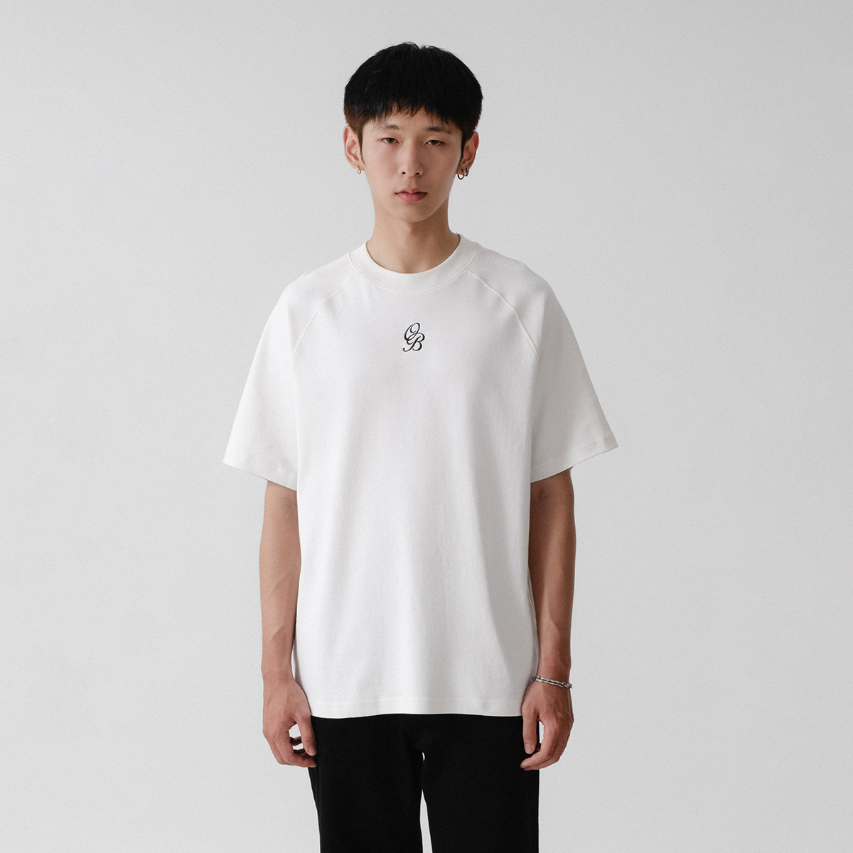 Áo thun raglan interlock Owlbrand AAO/ Trắng