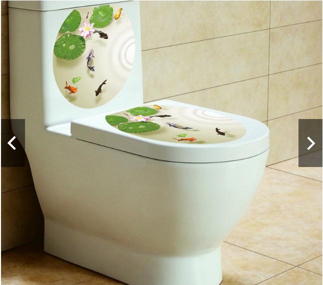 Decal trang trí Toilet - Cá Chép