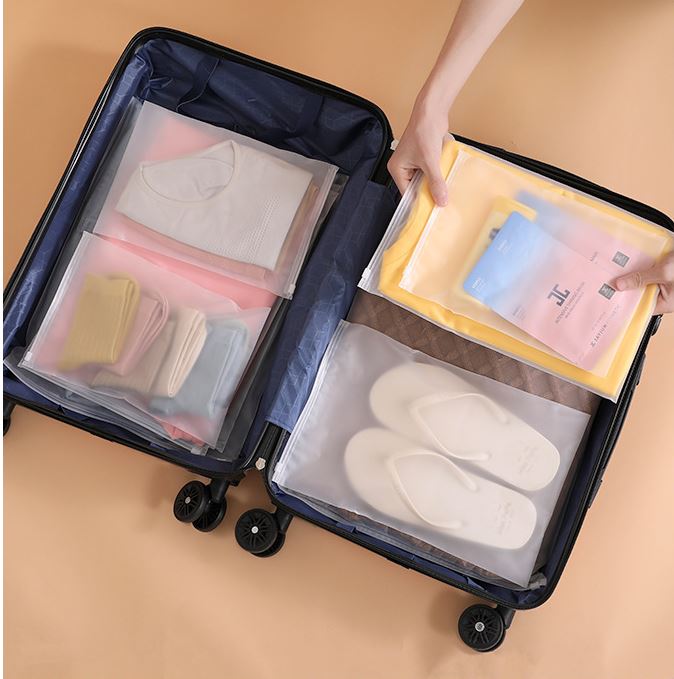 COMBO 10 TÚI ZIP ĐỰNG ĐỒ DU LỊCH LỤA MỜ - NHIỀU SIZE