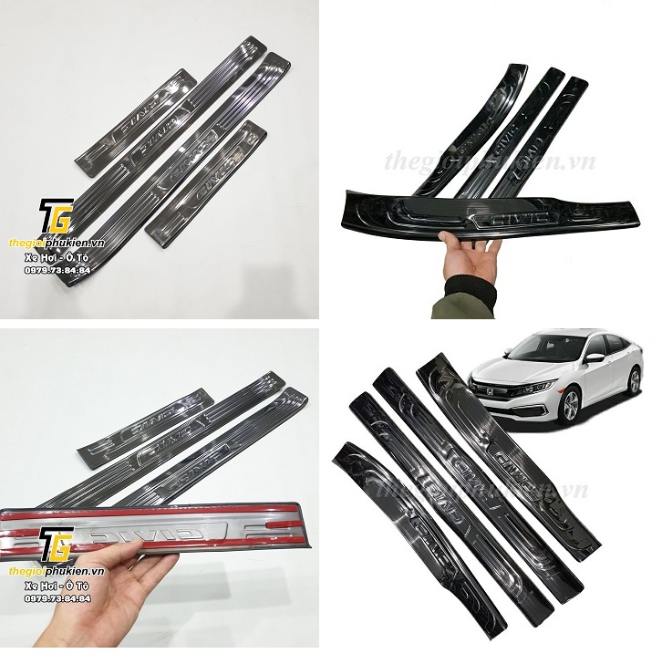 Bộ ốp bậc cửa, nẹp bước chân honda civic 2016-2019 – mẫu titan