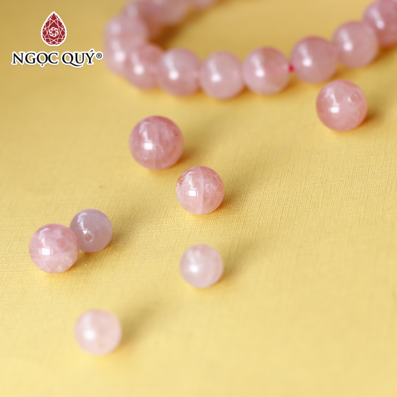 Hạt lẻ đá thạch anh hồng Brazil mệnh hỏa thổ - Ngọc Quý Gemstones