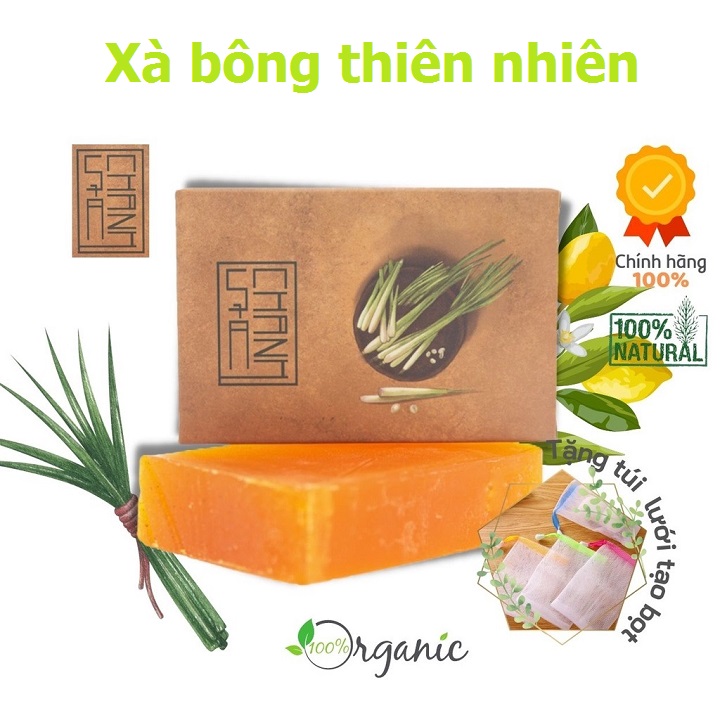 lemongrass and lemongrass Handmade soap Sinh Duoc Xà bông Sinh Dược Sả Chanh 100gr