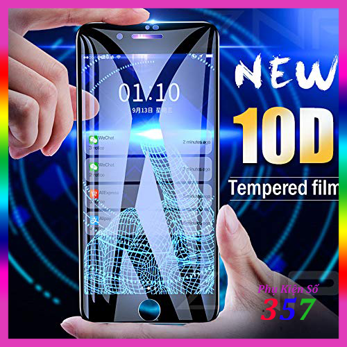 Kính Cường Lực 10D Xịn iPhone full màn bo viền vát cạnh