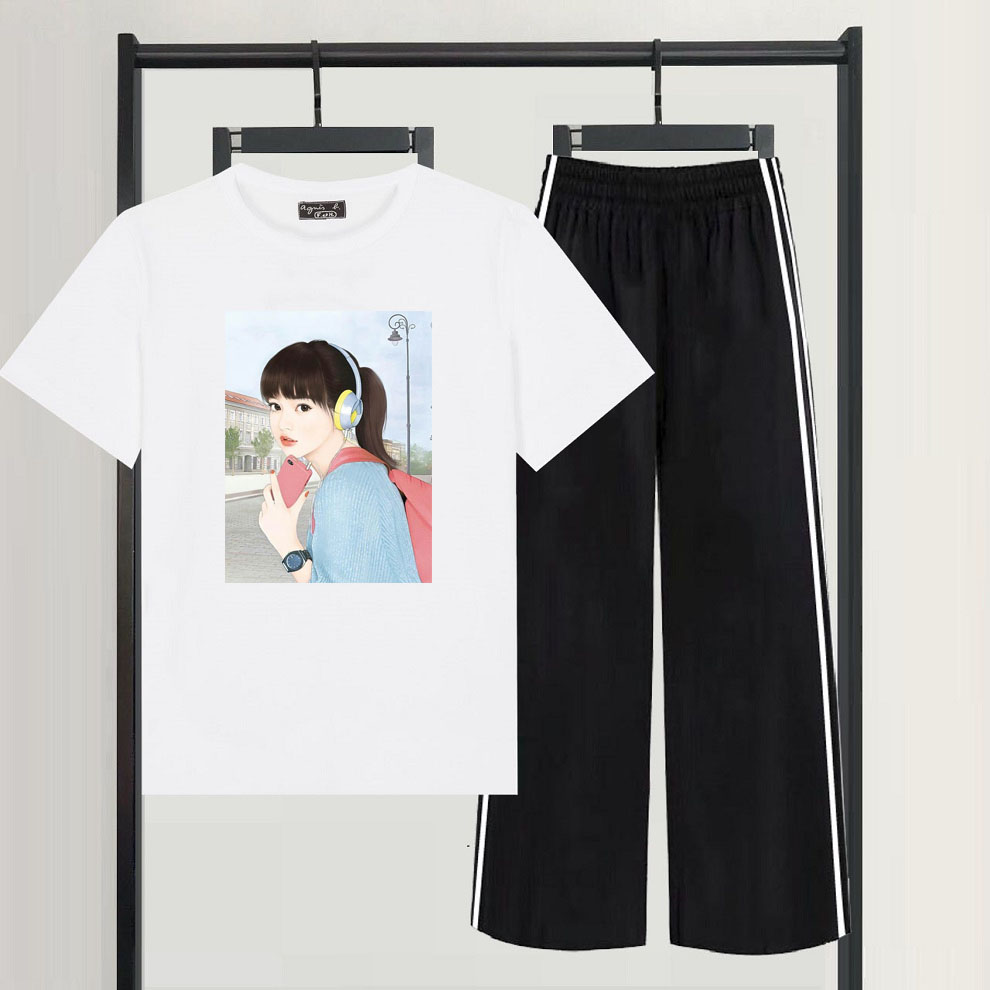 [PHÁ CÁCH 29] Mix Phối Sét Bộ Quần Áo Nữ Xinh Cute Mặc Đi Chơi Dạo Phố, Chất Liệu Áo Cotton Trắng Organic Ngắn Tay Cổ Tròn In Nửa Quả Chanh Lemon Kèm Quần Ống Rộng Thun Cát Co Giãn Nhẹ Phong Cách Thời Trang Trẻ Hàn Quốc