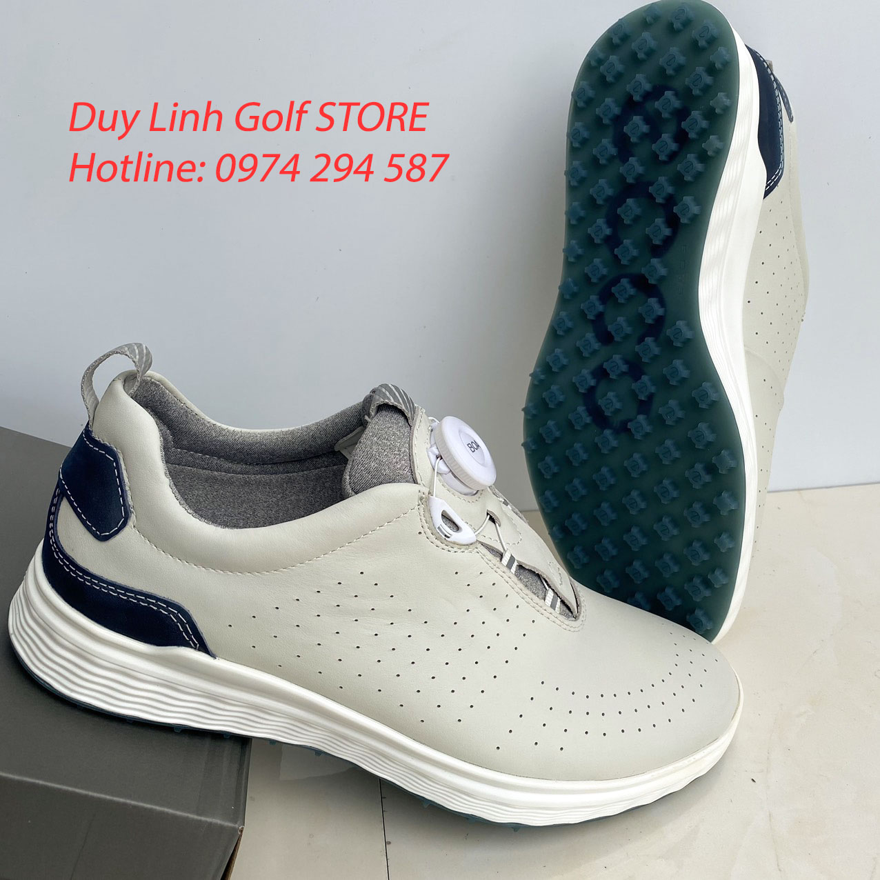giày golf nam ecco nút vặn tiện lợi, chất liệu da PU cao cấp, không thấm nước, đi êm chân.. ecco golf shoes men. giày gôn
