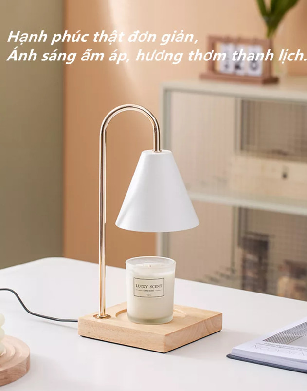[ HỎA TỐC - TẶNG KÈM 2 BÓNG ĐÈN ] Đèn đốt nến thơm đèn bàn siêu sang chảnh - Piggyy