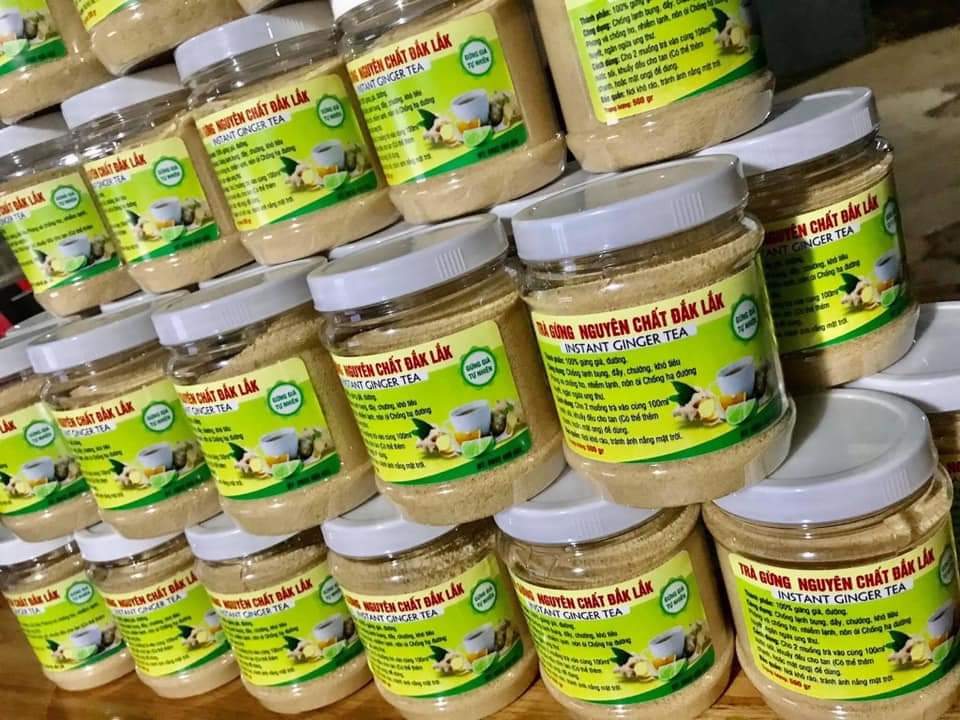 BỘT TRÀ GỪNG HÒA TAN NGUYÊN CHẤT Đăk Lăk. (hộp 500gr)