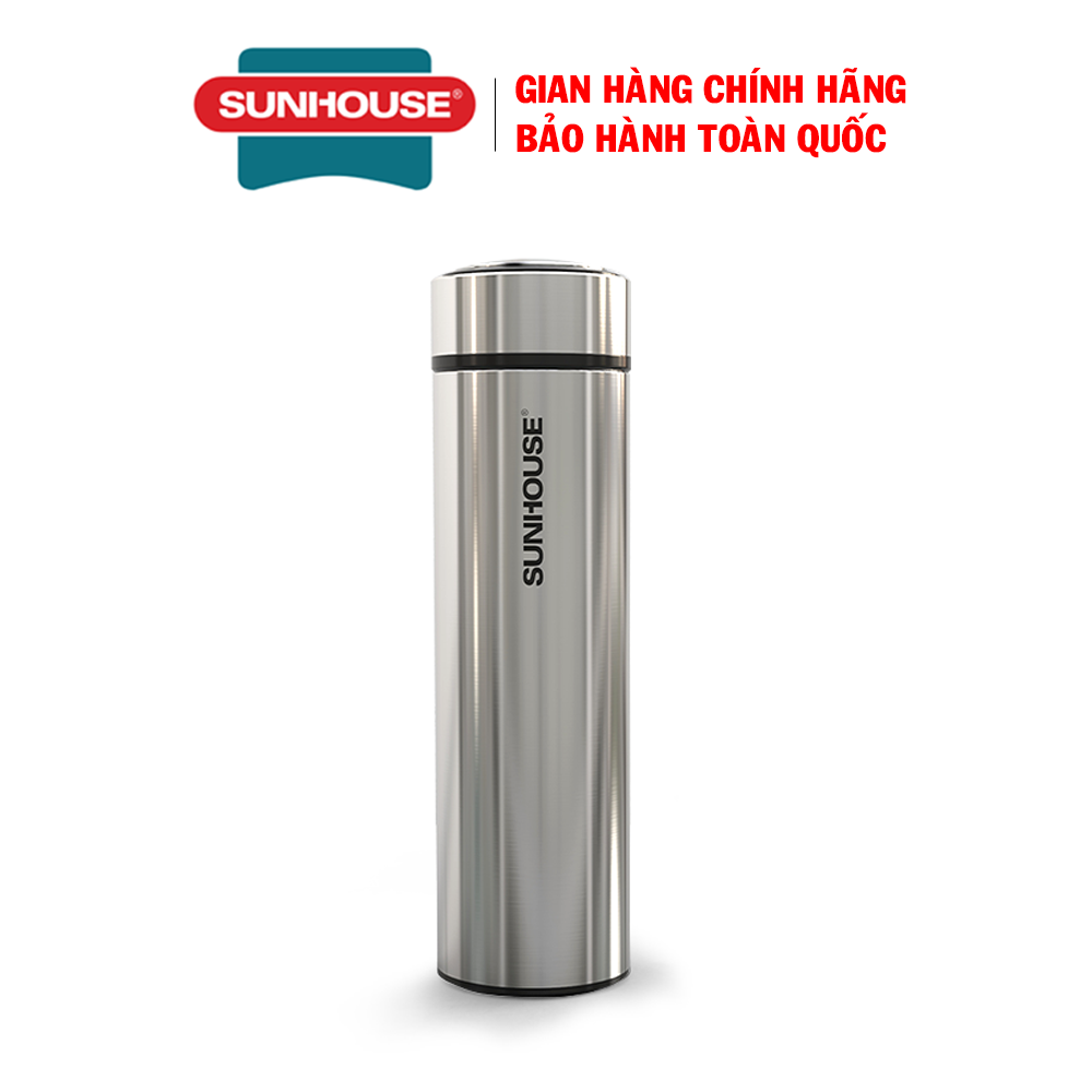 Bình giữ nhiệt Sunhouse KS-TU450I - Chất liệu inox 304, Dung tích 450ml, Cấu tạo 2 lớp inox, Cách nhiệt tốt, giữ nhiệt nóng lạnh 6h