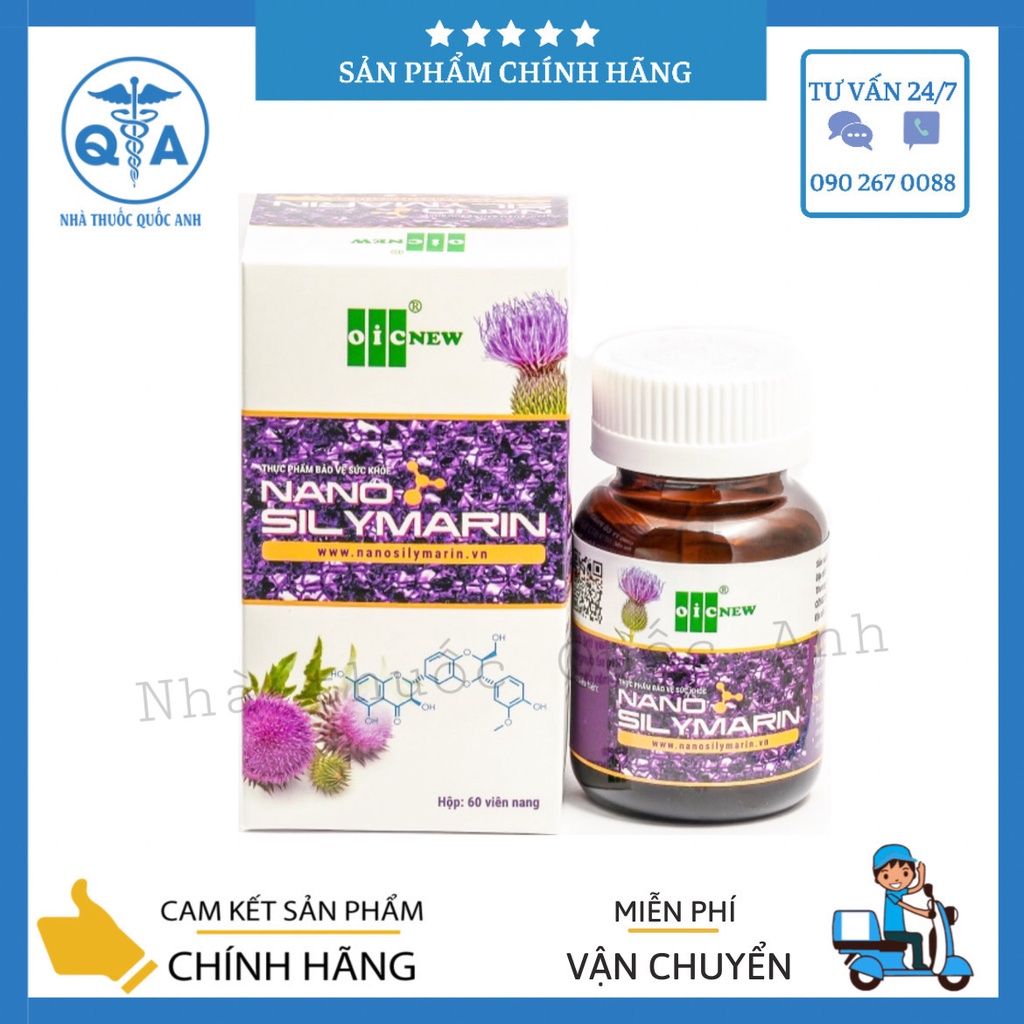 Thực phẩm bảo vệ sức khoẻ cho gan nano silymarin oic hộp 60 viên nang