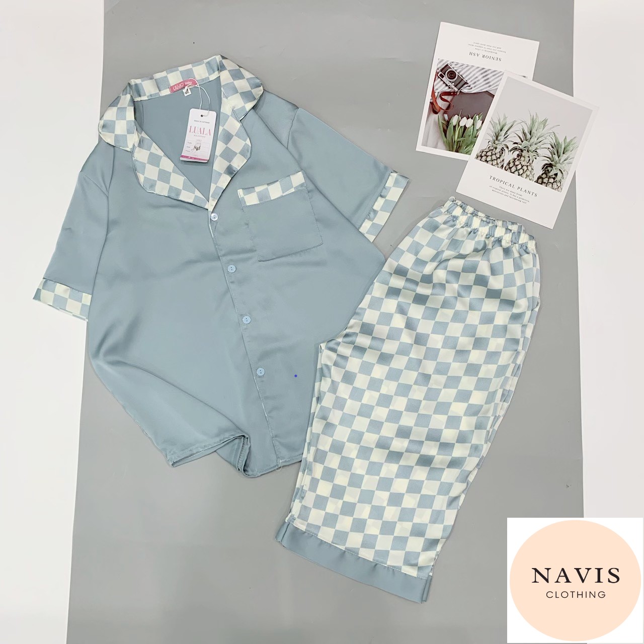 (Siêu Phẩm) Bộ Đồ Ngủ Pijama Lụa Satin Lửng Mẫu Hot 2021