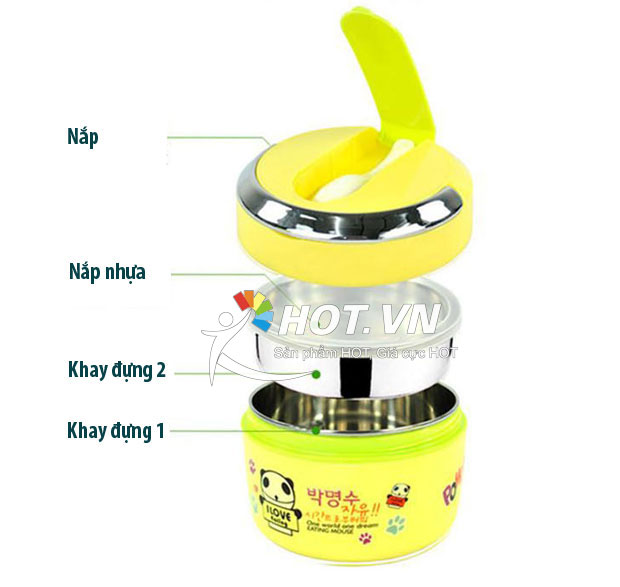 [FREE.SHIP] Cặp Lồng Cơm Giữ Nhiệt QQ 1200ml 4 Cỡ