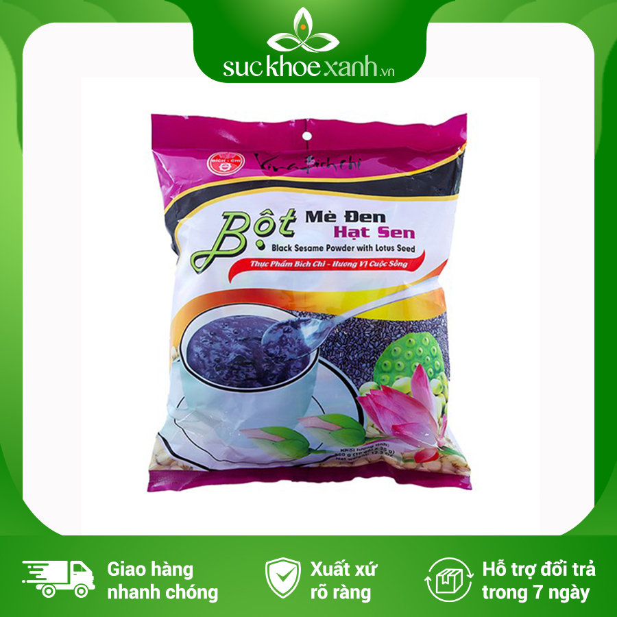 Bột mè đen hạt sen Bích Chi có đường - 350g/bịch