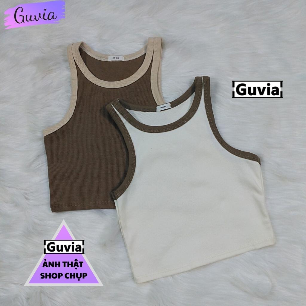 Áo Croptop BA LỖ PHỐI VIỀN Basic Trơn Nữ Thun Gân Kiểu Ôm Body