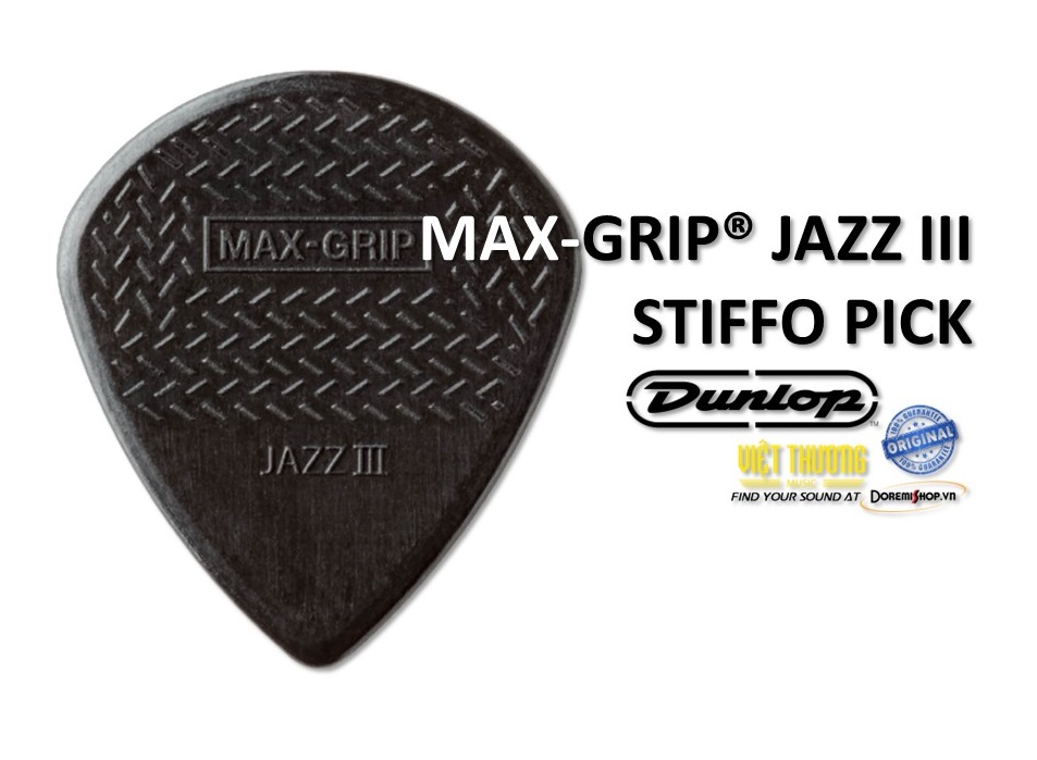 Phím gảy guitar pick jim dunlop max grip jazz iii