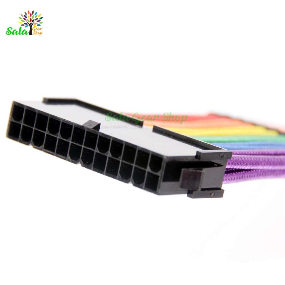 Dây nguồn bọc lưới nối dài 24pin 7 màu