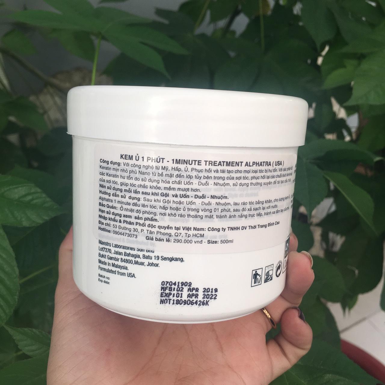 KEM Ủ 1 PHÚT ALPHATRA ONE MINUTE TREATMENT USA 500ML