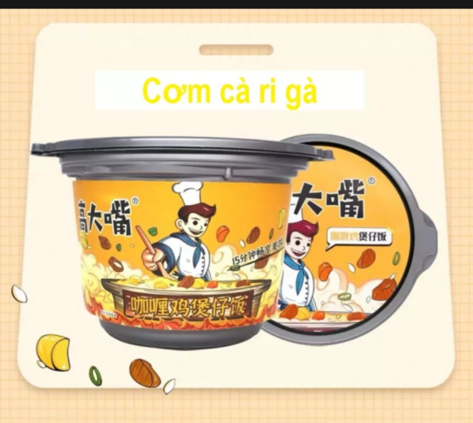 Cơm ăn liền ( Cơm tự sôi ) . Cơm cà ri gà