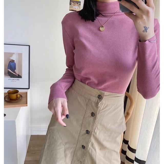 Áo Cổ 3 Phân Giữ Nhiệt Xuất Nhật MoTie (Túi Zip)