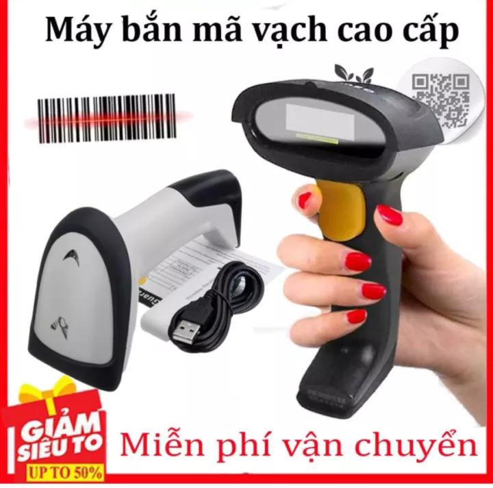 Máy quét mã vạch Qrcode, Đầu đọc mã vạch Barcode Qrcode dùng trên máy tính, Máy bắn mã vạch không dây kết nối Bluetooth/ USB/ Có dây dùng trên Máy tính