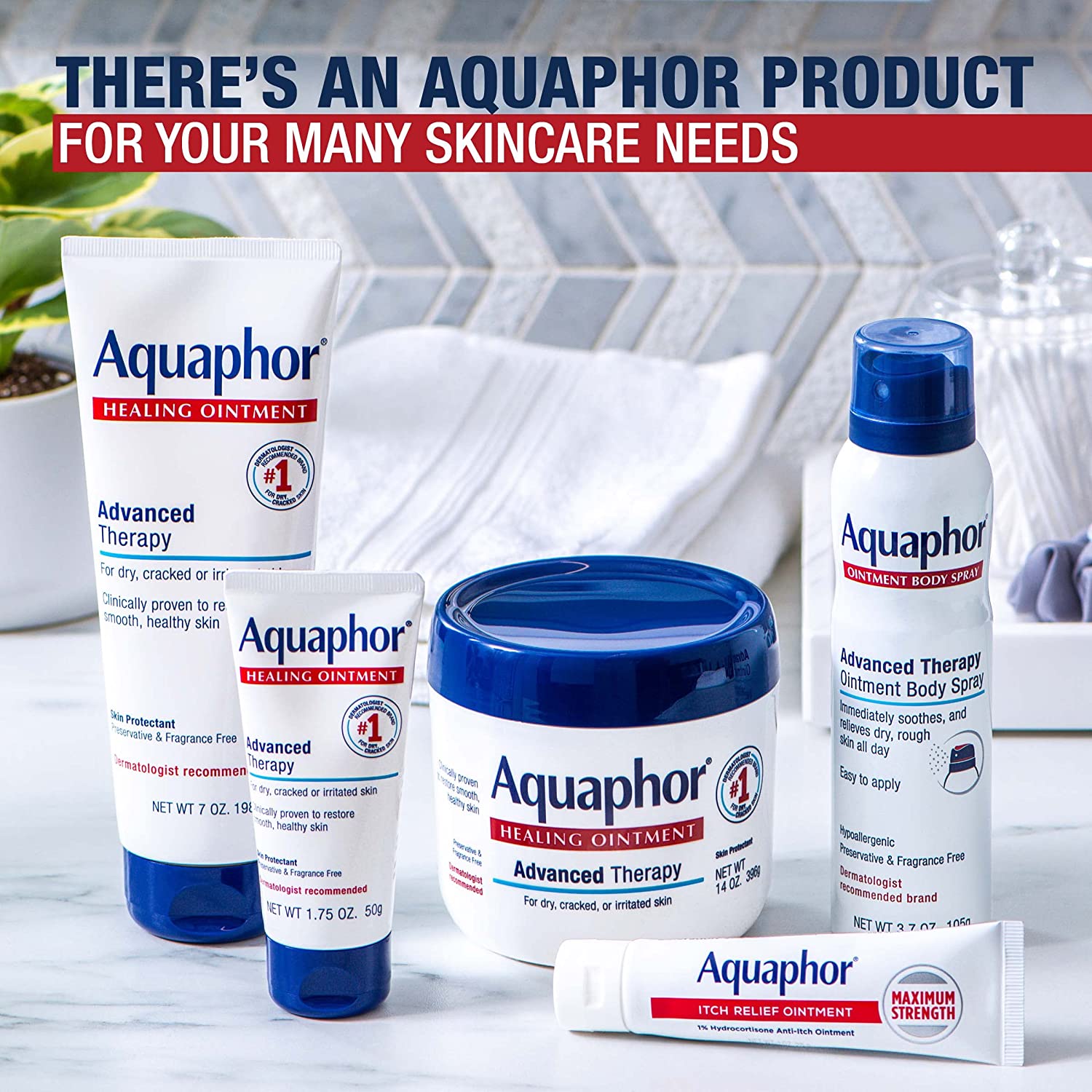 Kem dưỡng ẩm dành cho da khô, nứt nẻ môi, tay, chân Aquaphor Healing Ointment Advanced Therapy USA