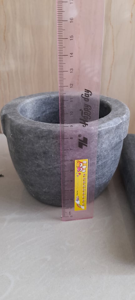 Cối đá Non Nước size 12cm xám đen