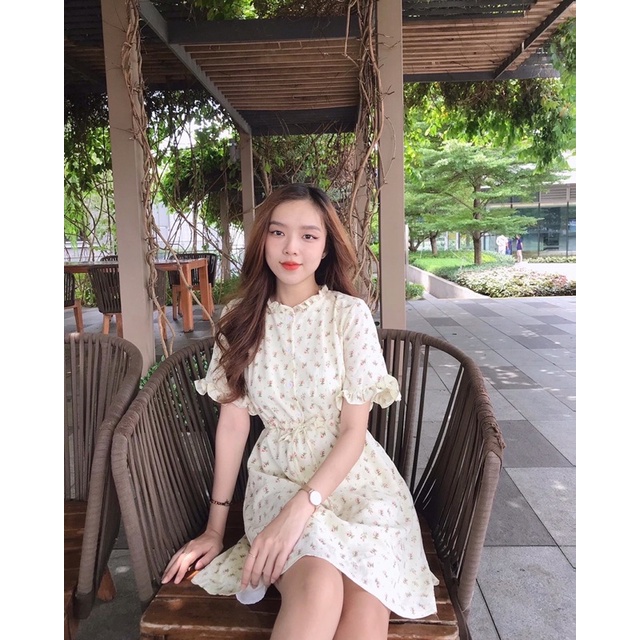 [3-5/8 Hoàn Tiền 25%]Đầm hoa nổi form ngắn