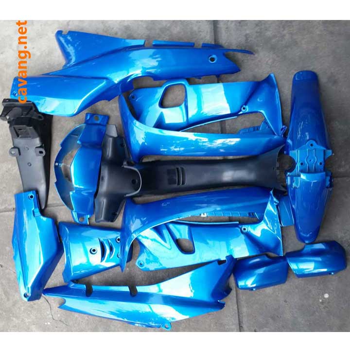 Dàn áo xe máy Wave a, Wave 100, 110 đời đầu Nhựa PP đen màu XANH YA