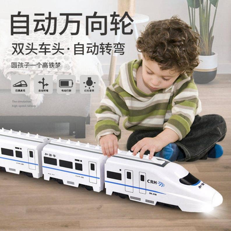 Đồ chơi Tàu Lượn Xe Lửa Siêu Tốc Cho Bé (Tự động chạy tránh chướng ngại vật, có đèn phát sáng và tiếng còi tàu vui nhộn)