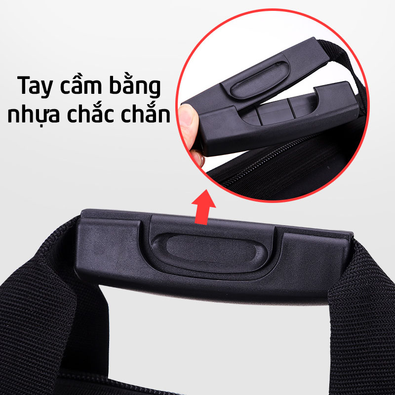 Túi đựng đồ nghề nắp vuông cho thợ điện nước kỹ thuật đế nhựa chống thấm nước chắc chắn