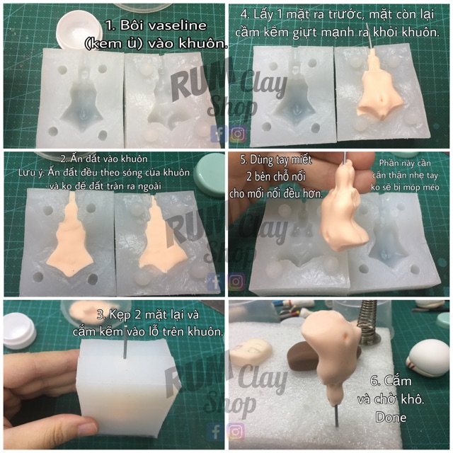 Khuôn silicone Body đất sét Các loại