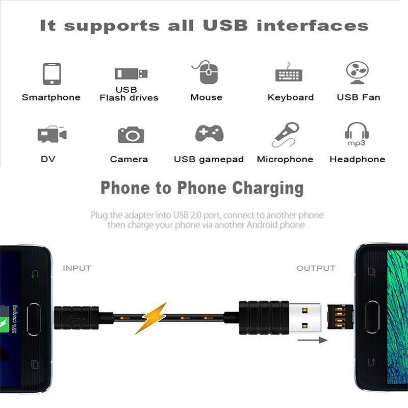 Đầu chuyển  USB 2.0 sang Micro USB (Đen)
