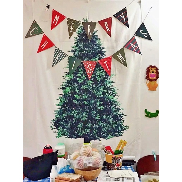 Tranh vải treo tường hình cây thông -may.decor-