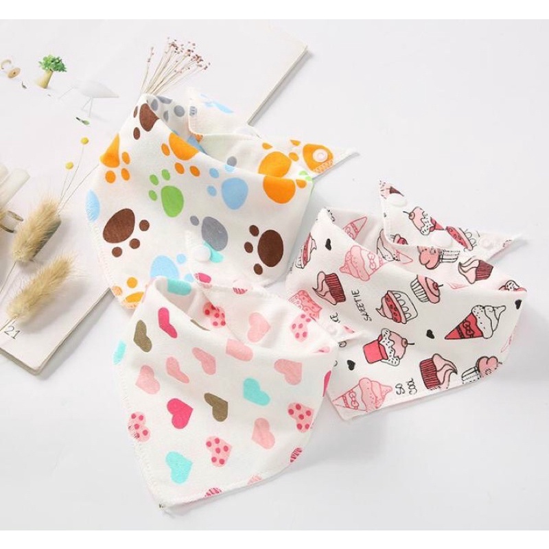 [HCM]Yếm ăn dặm cotton cài nút cho bé yếm ăn cho bé
