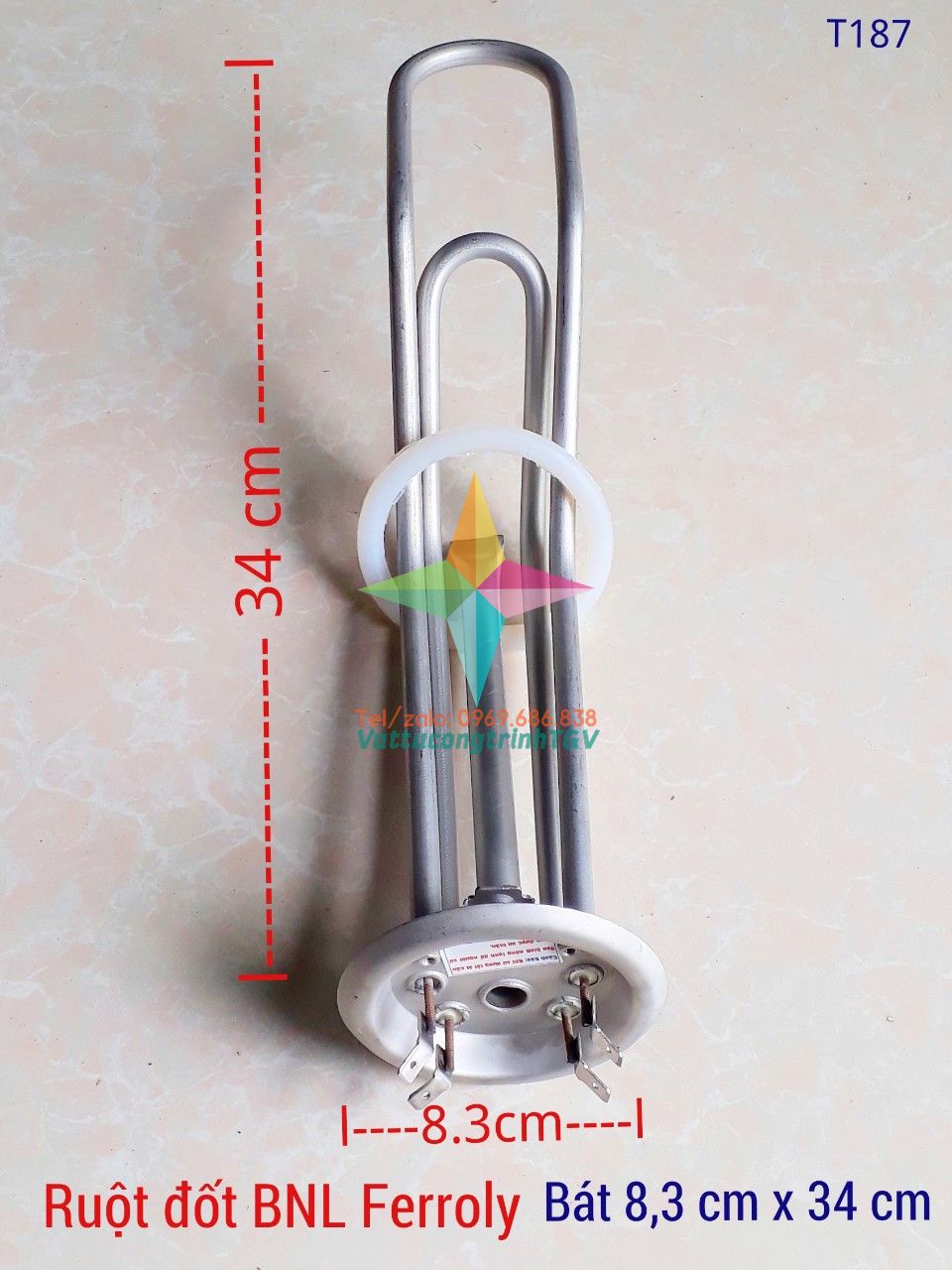 Ruột đốt AMTS bình nóng lạnh FERROLI kép bát tròn 8.3cm x 34cm
