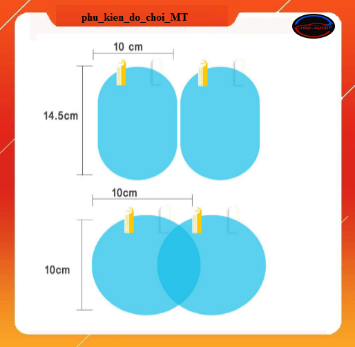 Bộ 2 miếng dán gương ô tô chống bám nước