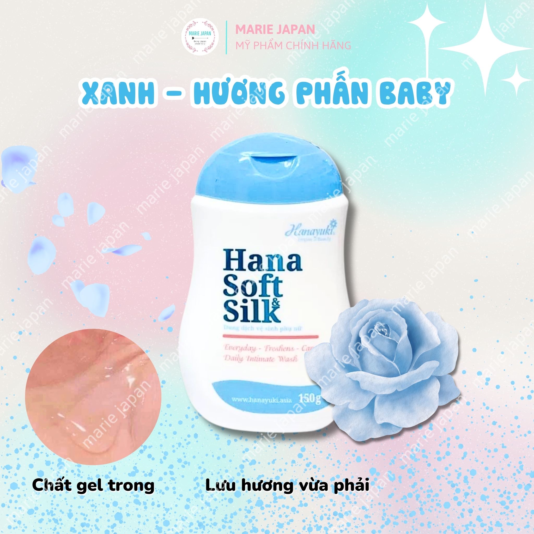 Dung dịch vệ sinh phụ nữ hana soft silk hanayuki chai 150ml