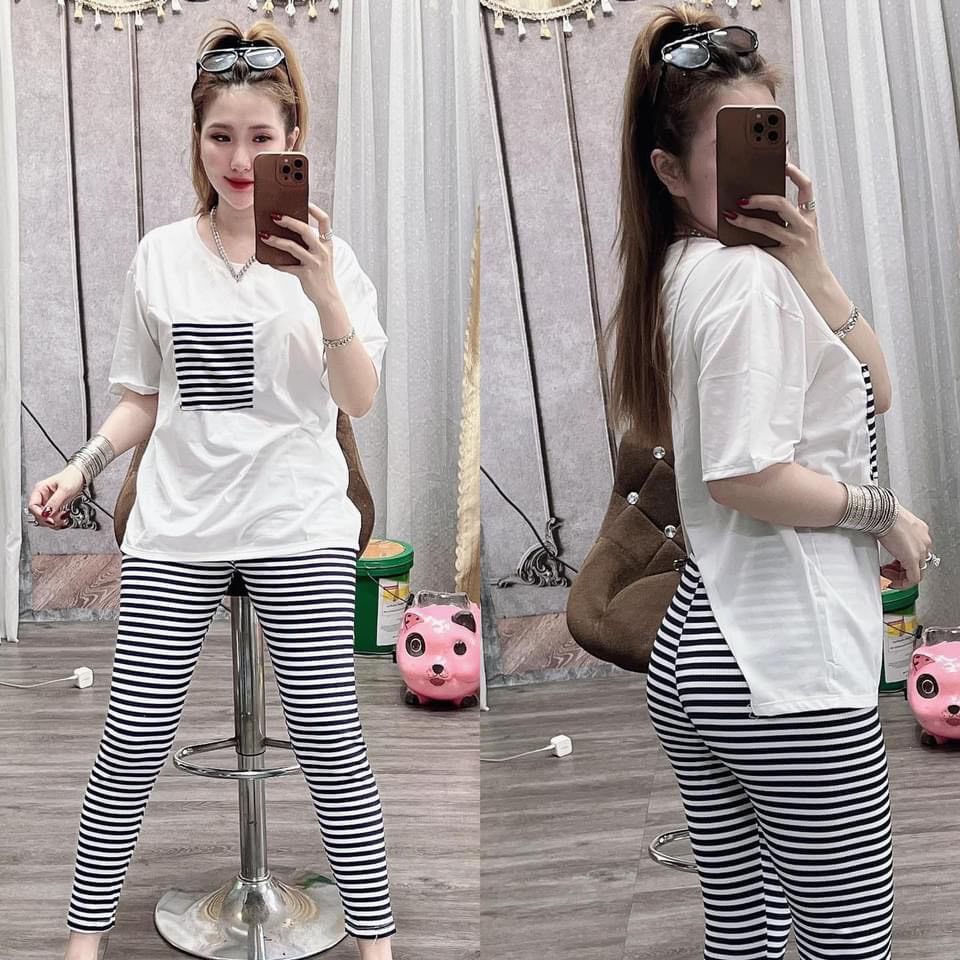 SET BỘ THỜI TRANG DÀI PHỐI TÚI SỌC SIÊU DỄ THƯƠNG