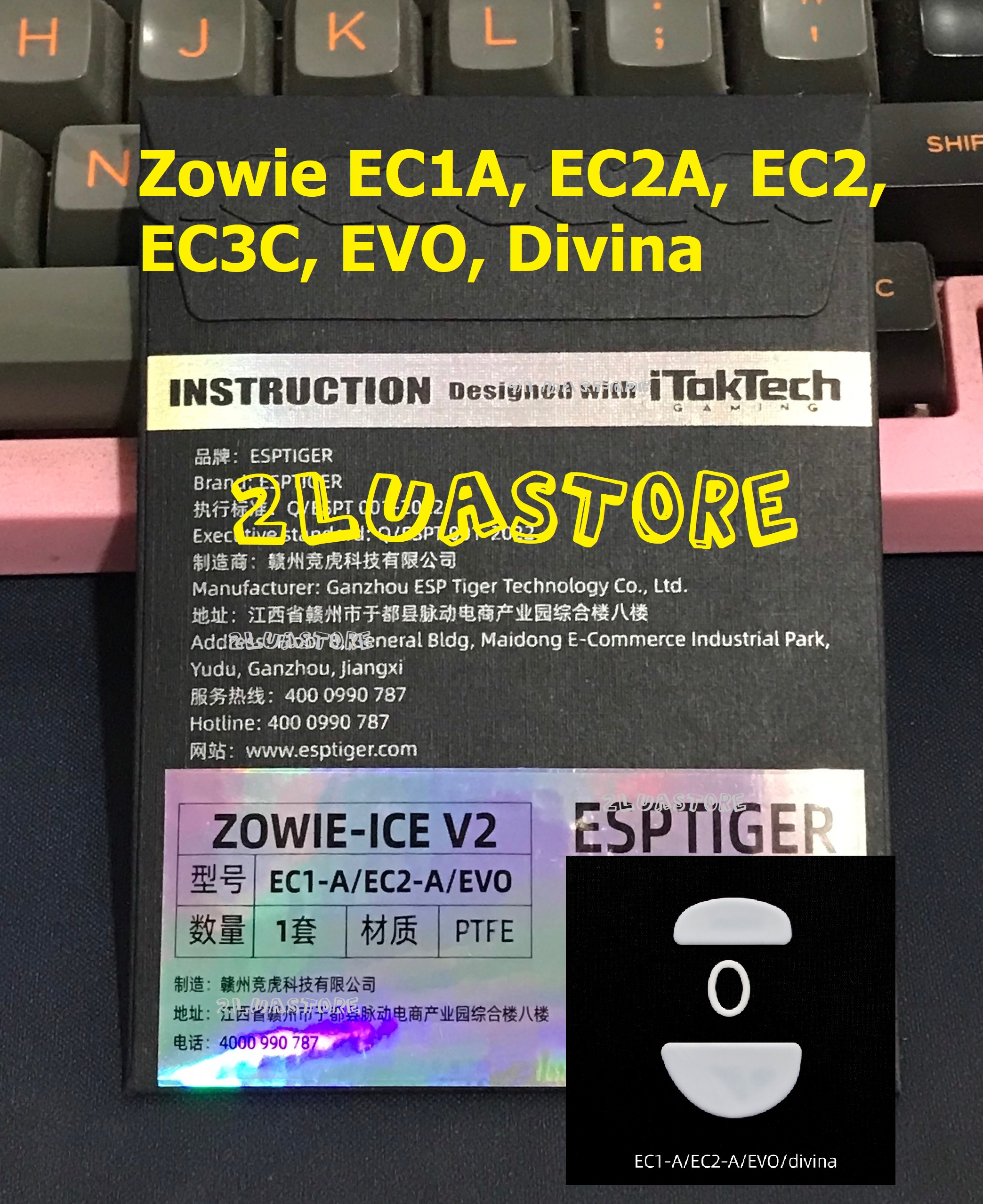 Tấm dán Mouse feet Tiger Ice cho chuột Glorious , Pulsar Xlite Wireless v2 , Feet Zowie EC Zowie S Feet Zowie U2 , Steelseries Aerox3 Rival 600 Rival 700 Sensei 310