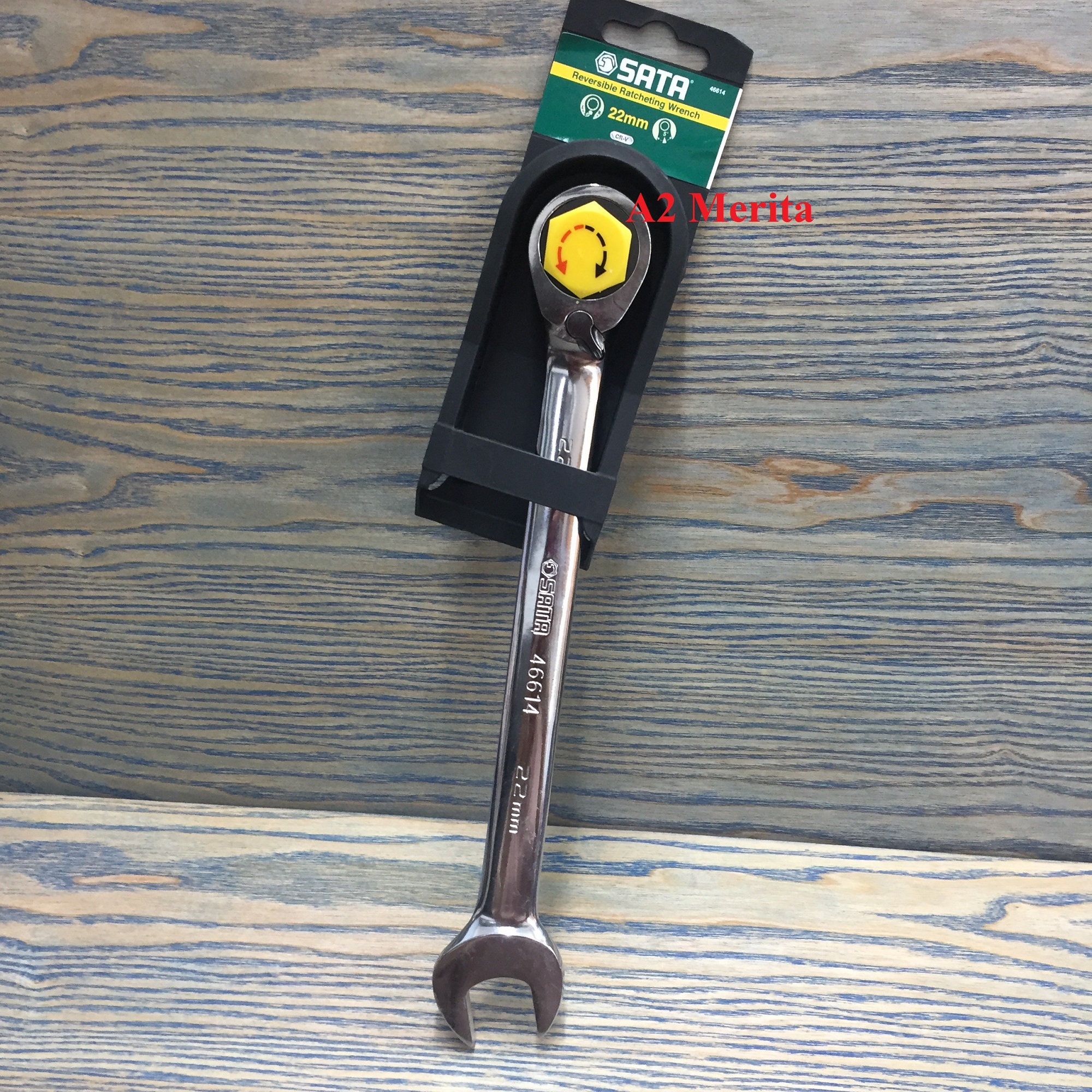 Cờ lê vòng miệng tự động đảo chiều sata 22mm 46614